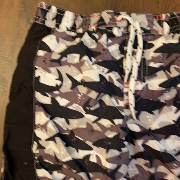 Boys Greendog brown SHARK SWIM TRUNKS SHORTS SZ 4T - Picture 2 of 5